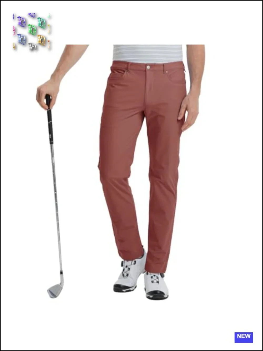 Men's Golf Pants Lightweight Moisture Wicking Stretch Flat Front Dress Pants